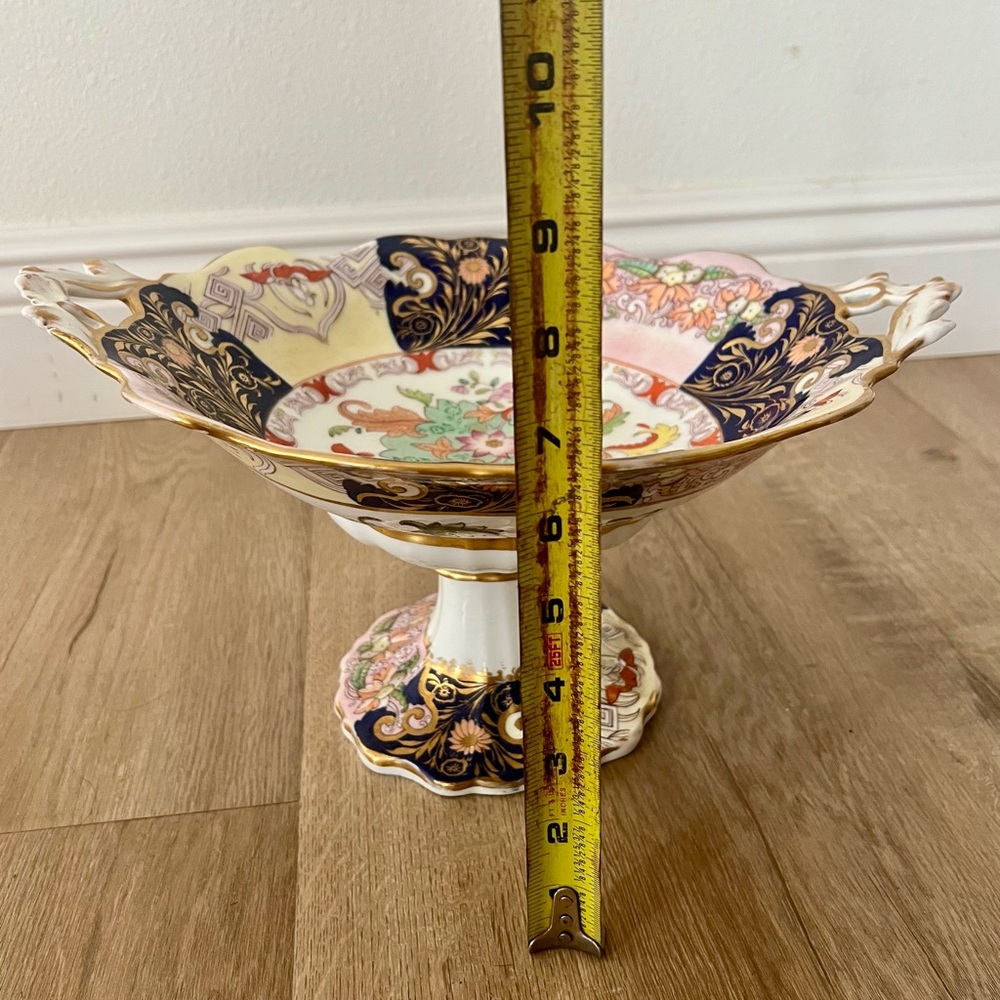 RARE Antique J Allsup 16 St Paul's Church Yard London Imari Footed Dish Plater - Picture 12 of 14